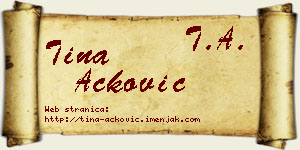 Tina Acković vizit kartica